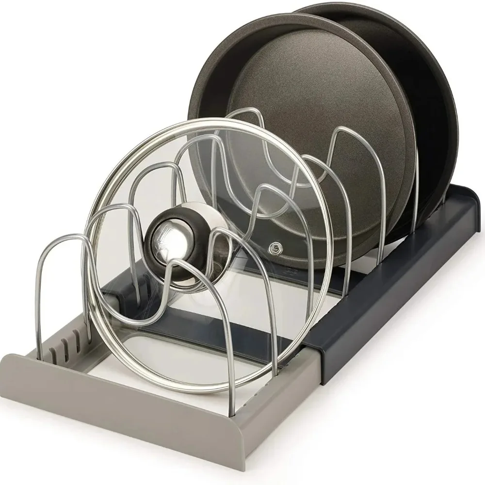 Kitchen Baking Pan Organizer - 2026 7-Grid Retractable Pot Rack Space