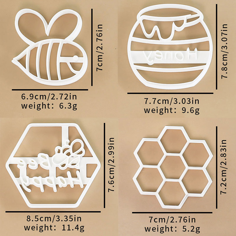 4 Pcs Bee Themed Cookie Cutter - đánh giá và giá Kitchen Baking Cookies