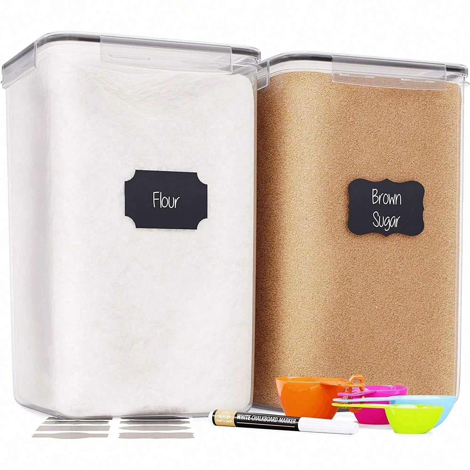 2PCS Large Food Storage Contai - đánh giá và giá Kitchen Baking Canisters