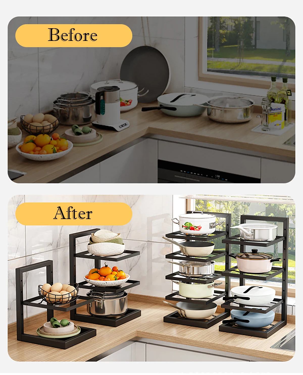 Adjustable Pot Rack Organizer, - đánh giá và giá Kitchen Baking Pan Organizer