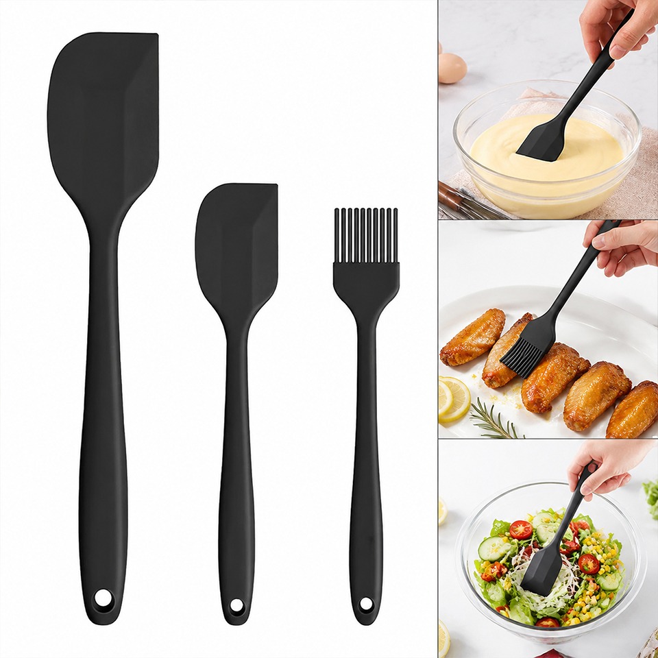 3PCS Silicone Spatula Set Non  - đánh giá và giá Bread Baking Kitchen Utensils